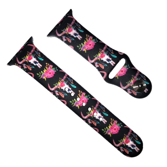 Black Steer Head Apple Watch Band - Picture 2 of 5